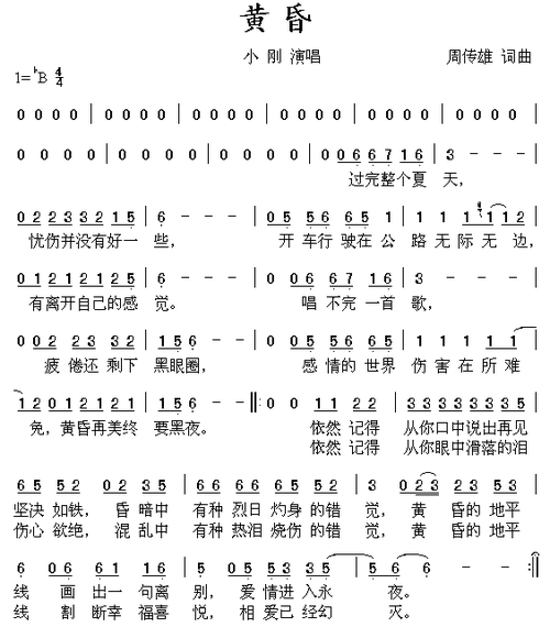 admins编辑相关歌谱:[简谱]边境的黄昏(男声独唱)[简谱]黄昏的街头