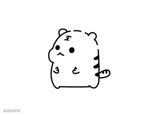 超可爱的小老虎简笔画画法教程