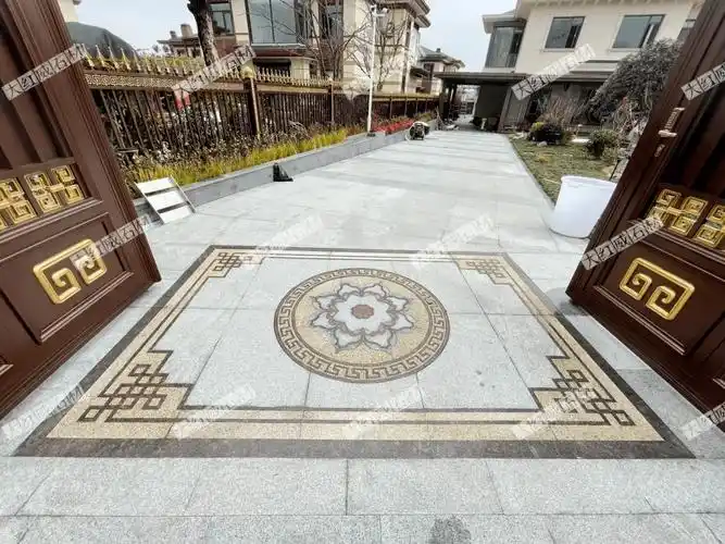 别墅庭院石材铺装设计参考_花岗岩_瓦片_mm