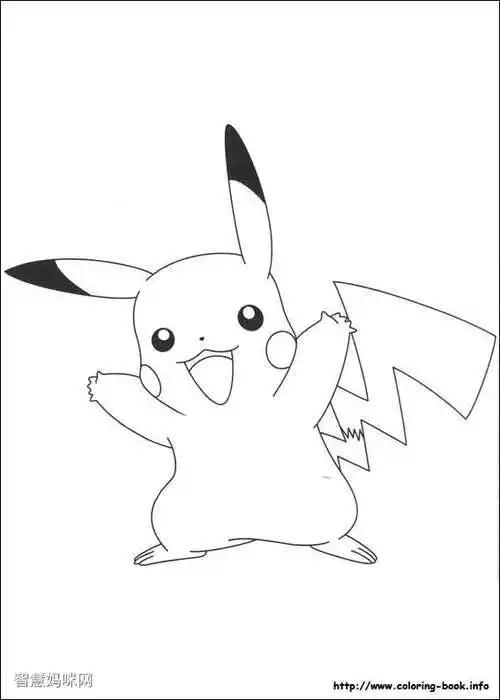 看卡通人物简笔画皮卡丘