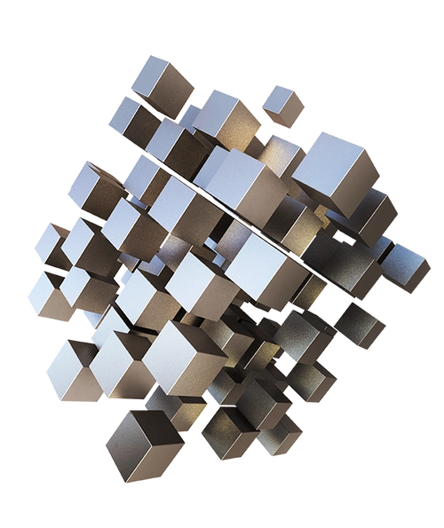 创意城市矩阵立体虚拟三维空间海报合成png元素