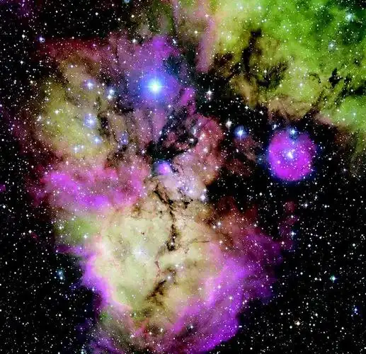 充满气体和新生恒星的"骷髅星云"