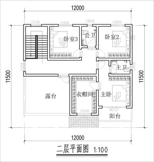 乡村二层别墅设计图纸带高清效果图