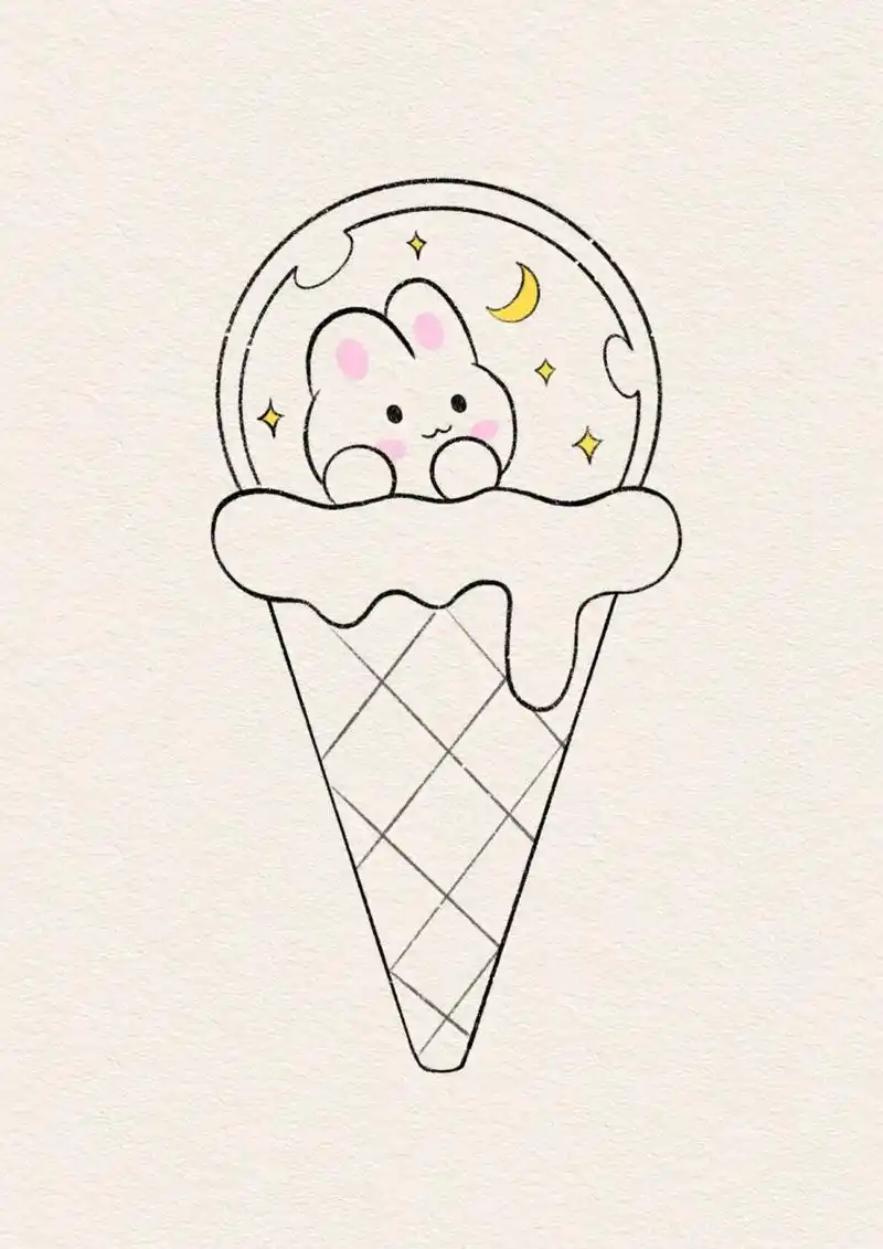 快乐入夏01可爱甜甜冰淇淋|简笔画教程