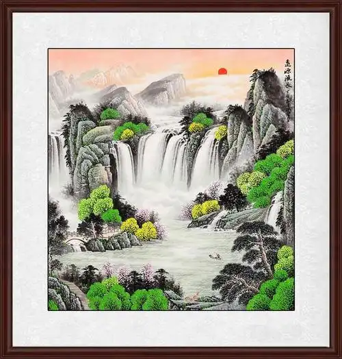 家中旺财风水画四,聚宝盆斗方装饰画