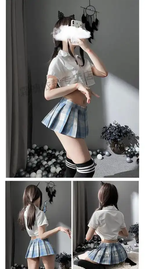 抖音同款霜魄 迷你性感jk短性感jk制服超短裙床上免脱火辣cos霜魄