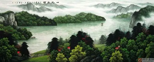 聚宝盆山水旺财画!