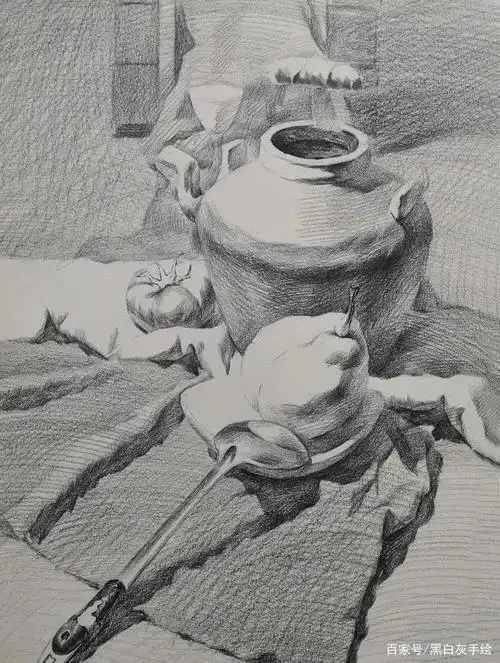 只需4个步骤,带你画一幅素描静物
