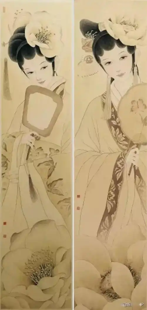 超级大美的十二花神图欣赏付洛红的工笔仕女画