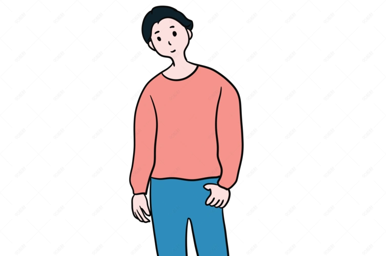 手绘阳光帅气男孩图片