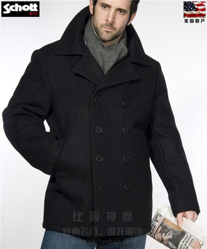 schott nyc美国原产经典墨尔登呢海军水手短大衣#740-国内现货