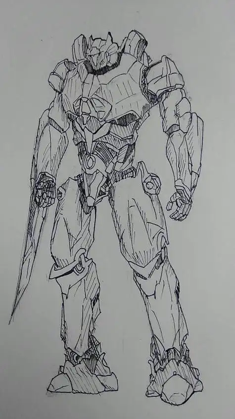 简笔画环太平洋机器简笔画环太平洋机甲简笔画隐形浪人环太平洋里的