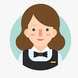 卡通扁平化女性服务员设计