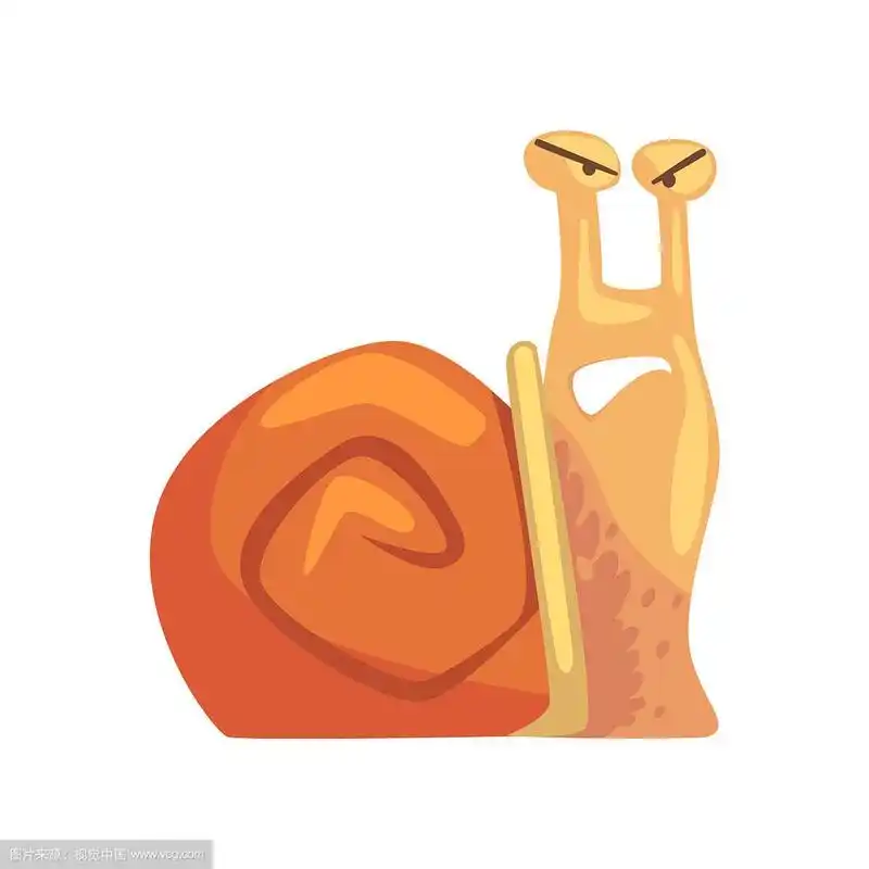 有趣的愤怒的蜗牛可爱的漫画软体动物的角色