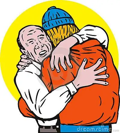 爸爸的拥抱简笔画卡通