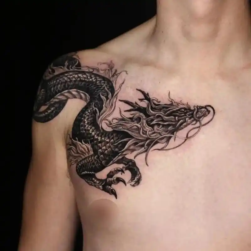 过肩龙,完整手稿私信.#tattoo #纹身手稿设计 #龙纹 - 抖音