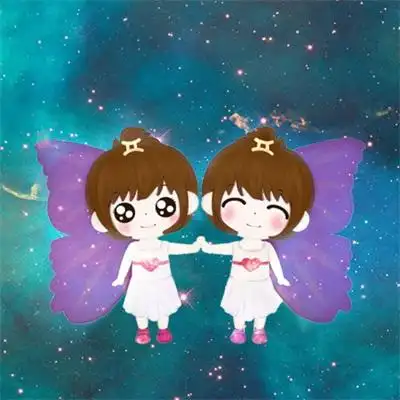 可爱卡通双子座女头 天使恶魔一墙之隔_女生头像_美头网