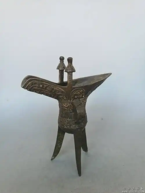 战汉帝王青铜酒杯爵杯古玩收藏摆件古董