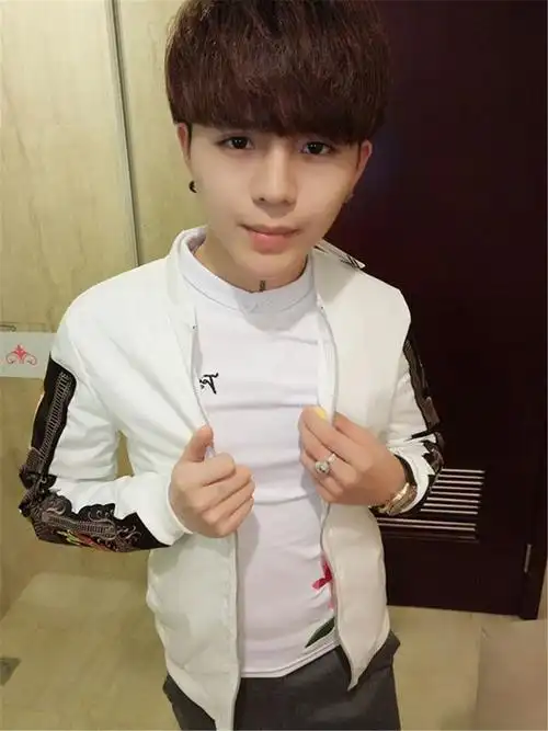 小伙修身夹克快手红人李耀阳同款男装时尚休闲显瘦百搭个性潮流帅气