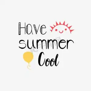 svg凉爽的夏天黑色艺术字英文字母卡通插画元素
