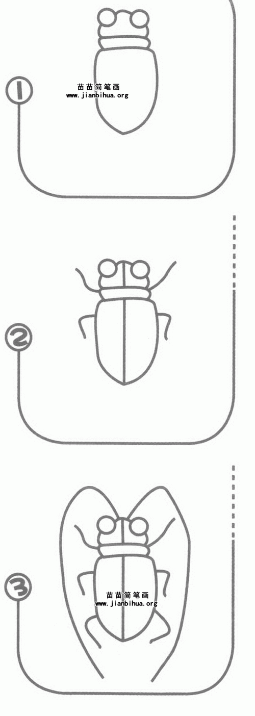 天牛最简单的简笔画