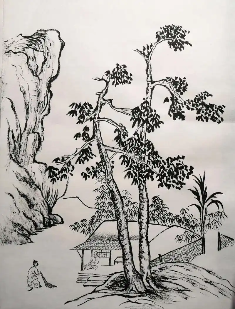 想去山林间的茅草屋,喝杯茶歇歇!#国画  #让喜欢的事成为生 - 抖音