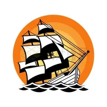 9款彩色手绘插画风格帆船船舶图片免抠素材