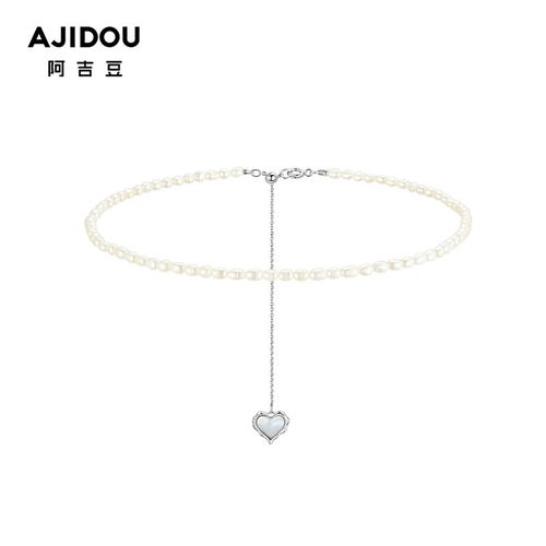 融化的心系列莫桑钻珍珠爱心贝壳项链精致轻奢柔美颈链