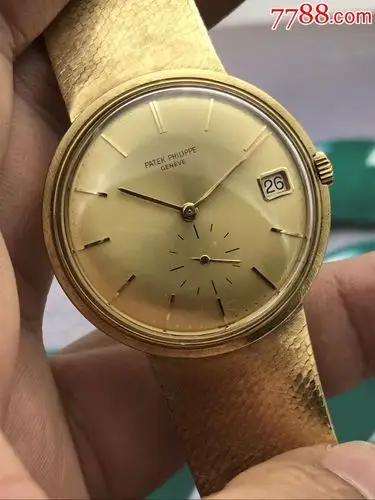 瑞士百达翡丽古董表表王一体链18k黄金为下*代保存