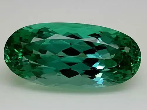 intense bluish green spodumene hiddenite - 26.35 carat