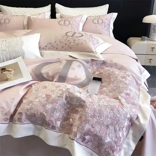 高定轻奢重工刺绣长绒棉贡缎四件套全棉纯棉被套床单1.