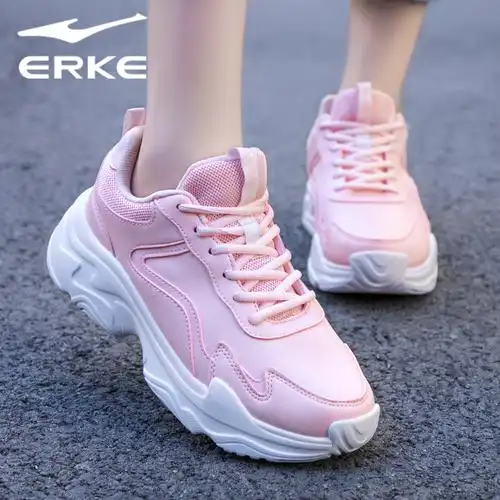 鸿星尔克女鞋冬季白色运动鞋女网鞋品牌休闲鞋秋冬透气网面老爹鞋