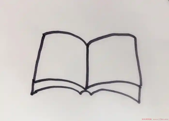 一本打开的书简笔画 书怎么画图片