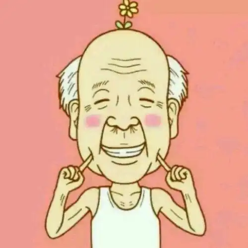 头上有花动漫老头头像