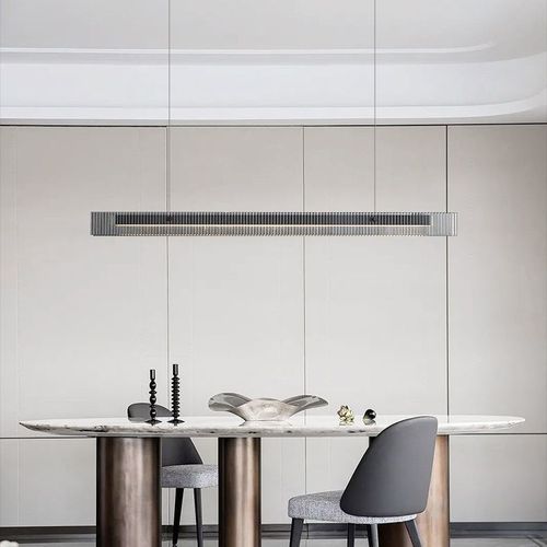 现代轻奢餐厅吊灯创意时尚设计感高端简约玻璃氛围极简吧台长条灯