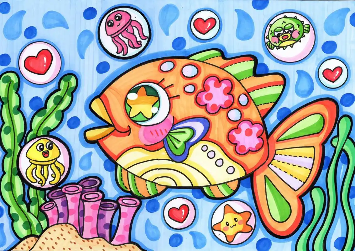 非常简单喔[亲吻] #创意线描# #简笔画# #黑白线描# #儿童画# #幼教