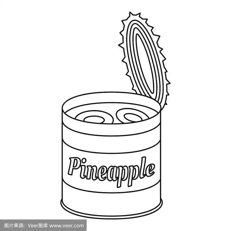 菠萝罐头可以图标,轮廓样式