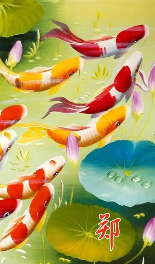 送锦鲤了吉祥寓意姓氏壁纸好运一定要保存