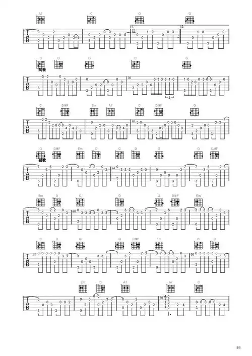 小宇吉他谱-指弹谱-c调-虫虫吉他