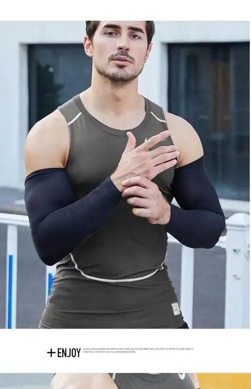 new lake加大码冰丝防晒袖套男加肥宽松版护臂防 冰袖夏薄护臂手臂套