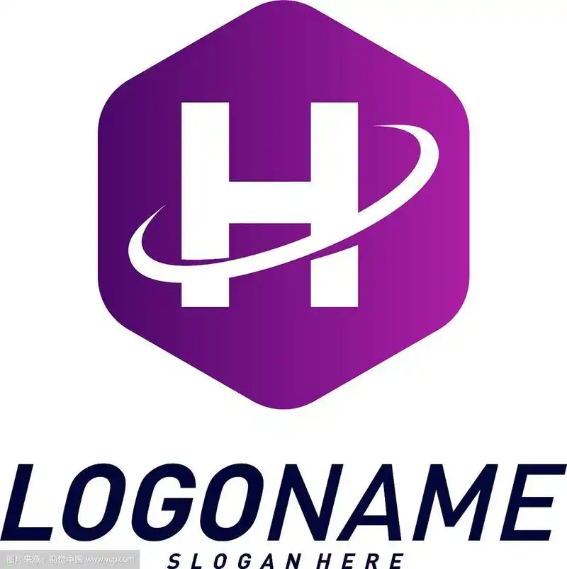 字体与行星标志设计概念字母h