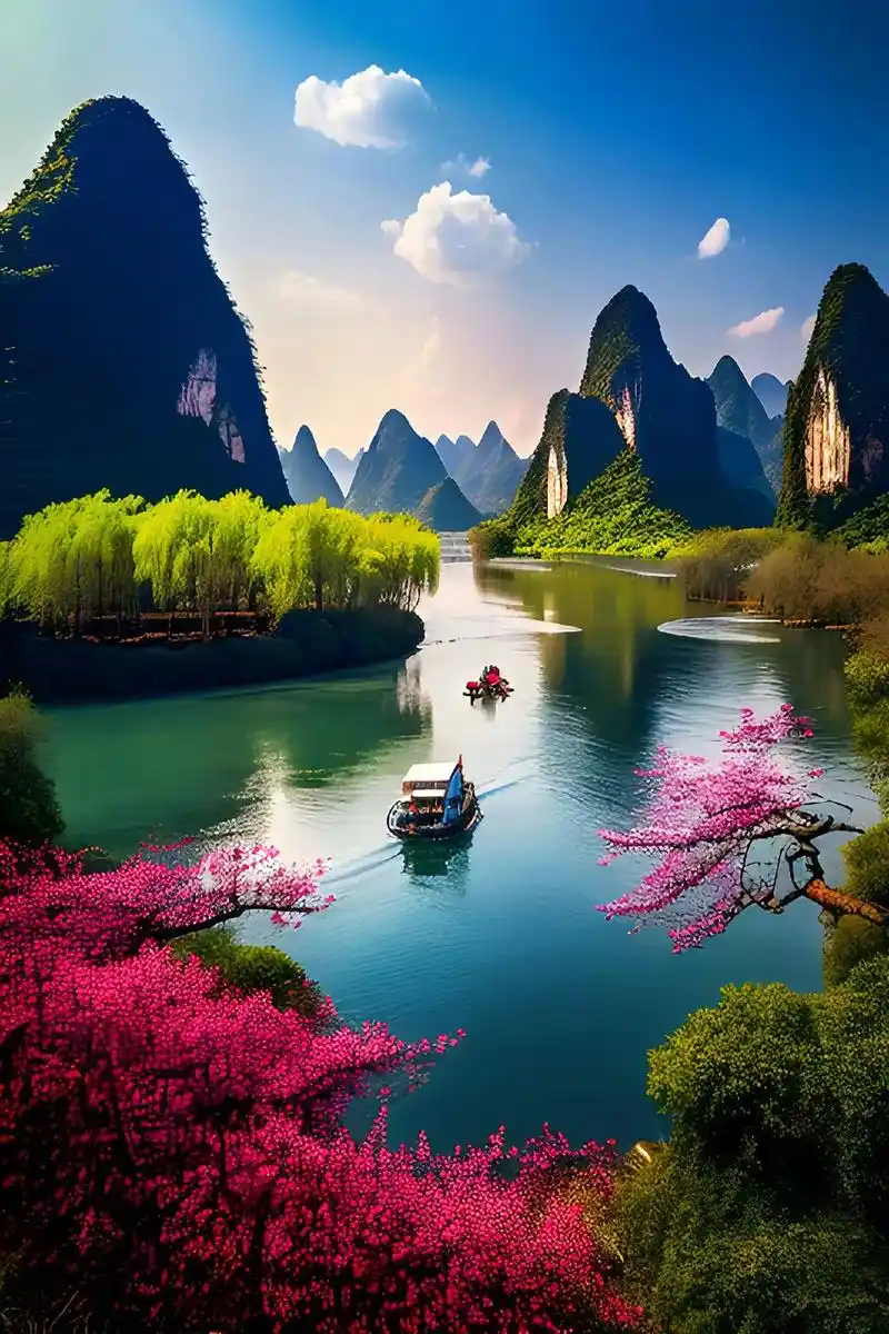 图文伙伴计划 青山绿水,蓝天白云,春天的颜色,唯有美景和你 - 抖音