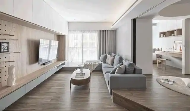 在客厅做l型地台和大柜子有多爽?看完她家,我实名羡慕了