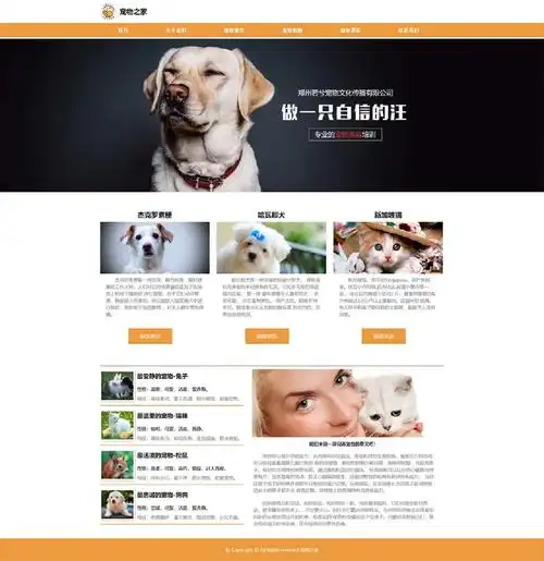 网页设计宠物之家6页