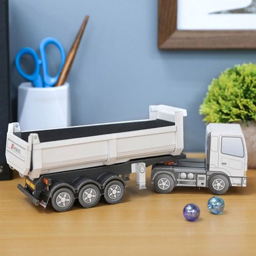 儿童手工折纸diy拼装立体纸质模型玩具仿真车模大货车集装箱卡车