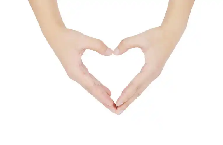 白底手势笔芯比心心形爱心人物手势