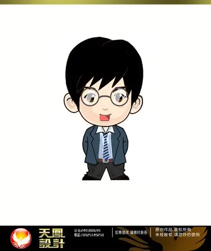 用于企业宣传的q版手绘人物形象设计-卡通形象设计-漫画制作 -猪八戒