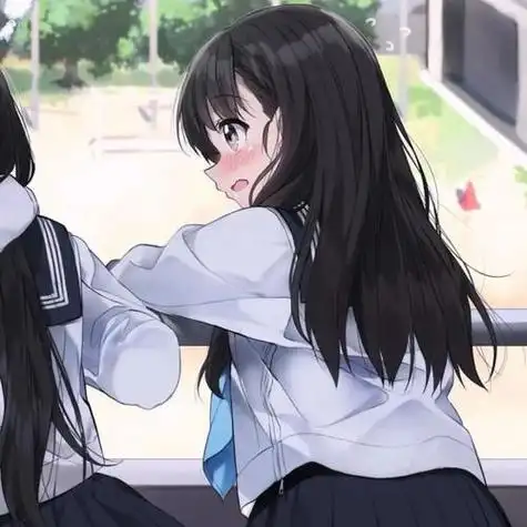 坐着的动漫闺蜜头像四人各一张 动漫头像图片大全 -【爱个性】