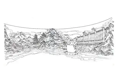 三峡大坝简笔画儿童