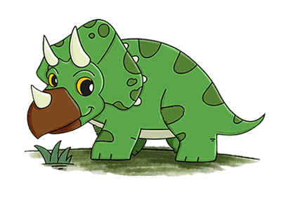 三角龙恐龙简笔画